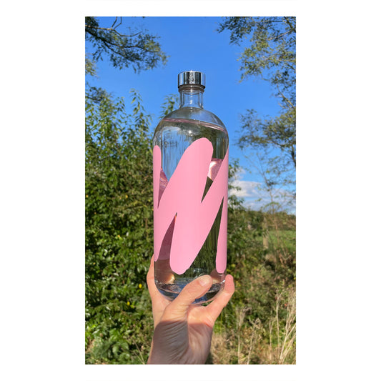 Zigzag Pink - Glass water bottle 700ml