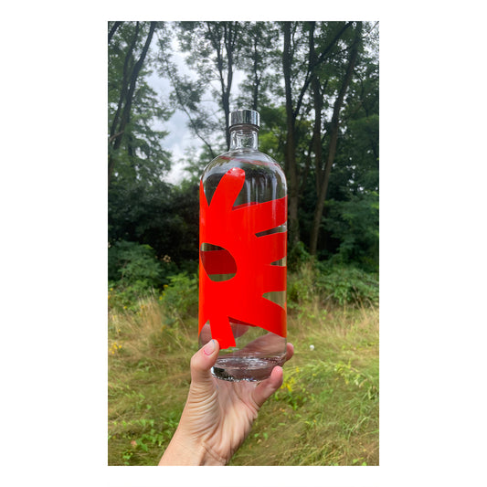 Red Spark - Glass water bottle 700ml